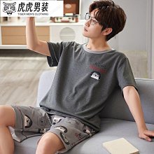 南極人男士睡衣男夏季冰絲薄款短袖短褲 青年睡衣睡褲男款仿真絲男式家居服套裝 藏青金羽毛款XL 睡衣 家居服虎虎男裝 歷史價格詳細信息