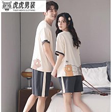 睡衣男夏季純棉薄款短袖短褲可外穿套裝休閒加大碼男士涼感家居服 歷史價格詳細信息