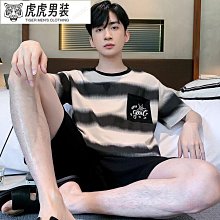 大尺碼睡衣男 家居服套裝 冰絲短袖睡衣 短袖睡衣男 冰絲睡衣男春夏季薄款夏天短袖短褲外穿寬鬆宿舍男士家居服套 歷史價格詳細信息
