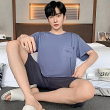 夏季短袖睡衣 家居服套裝 休閒睡衣男 冰絲睡衣男  【可穿85-280斤】睡衣男夏天短袖薄款加肥加大尺碼冰絲【滿599免運】 歷史價格詳細信息