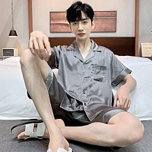 睡衣男夏款短袖冰絲新款小外套夏季素色大尺碼高級仿絲綢男士家居服薄 價格比較,價格查詢,歷史價格詳細信息