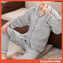 長袖長褲套裝 翻領睡衣 寬鬆簡約睡衣 男開衫睡衣 [D903]春秋季純棉睡衣套裝男胖子肥佬長袖全棉寬鬆加肥大號家居服開衫 歷史價格詳細信息