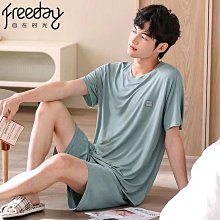 涼感男士睡衣短袖短褲夏季薄款冰絲純色學生青少年男士家居服套裝-豆豆服飾 歷史價格詳細信息