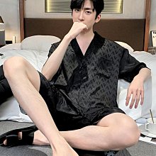 夏季短袖睡衣 男士睡衣 冰絲睡衣男 休閒睡衣男  睡衣男夏季絲綢薄款短袖冰絲套裝大尺碼男士夏天睡衣韓版休閒家【潮匠五金家居】 歷史價格詳細信息