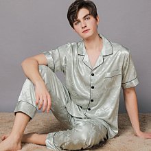 夏季短袖睡衣 男士睡衣 冰絲睡衣男 休閒睡衣男  睡衣男夏季絲綢薄款短袖冰絲套裝大尺碼男士夏天睡衣韓版休閒家【潮匠五金家居】 歷史價格詳細信息
