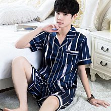 睡衣男夏短袖短褲套裝薄款男士睡衣春冰絲絲綢家居服套裝韓版大碼 歷史價格詳細信息