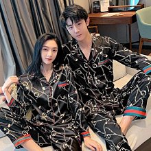 情侶冰絲睡衣仿真絲長袖女士居家服休閑寬松大碼男士家居服可外穿 歷史價格詳細信息
