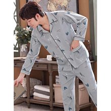 睡衣男純棉春秋款套裝全棉長袖男款可外穿大碼薄款夏季男士家居服 歷史價格詳細信息