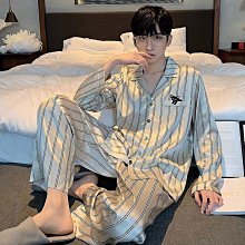 睡衣男春秋款冰絲長袖睡衣年男士薄絲綢家居服可外穿 歷史價格詳細信息