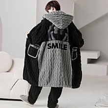 睡袍男冬季長版珊瑚絨睡衣加厚卡通青少年法蘭絨浴袍學生大童套裝 歷史價格詳細信息