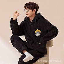 男士睡衣秋冬季珊瑚絨加厚加絨拉鍊青少年法蘭絨套裝可外穿家居服 歷史價格詳細信息