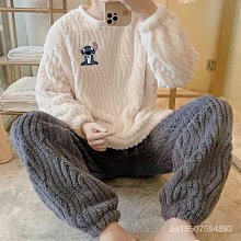 冬季刷毛加厚法蘭絨睡衣男秋冬套裝男士大尺碼寬鬆珊瑚絨家居服男冬 歷史價格詳細信息