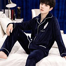 睡袍男冬季長版珊瑚絨睡衣加厚卡通青少年法蘭絨浴袍學生大童套裝 歷史價格詳細信息