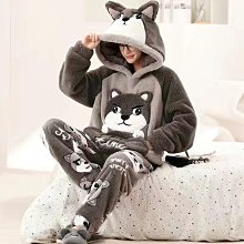 男士睡衣秋冬季珊瑚絨加厚加絨青年卡通大童法蘭絨保暖傢居服套裝 男女睡袍 加絨加厚 可外穿睡衣 保暖睡袍 浴袍 睡衣 歷史價格詳細信息