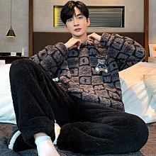 睡衣男士冬季珊瑚絨長袖卡通學生家居服加絨加厚法蘭絨兩件【超齡男裝】 歷史價格詳細信息