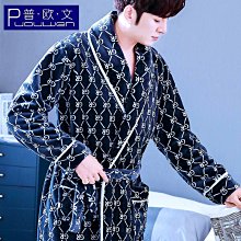 珊瑚絨睡袍男加厚晨袍睡衣家居服法蘭絨浴袍新款加絨秋冬季加大碼[樂營睡衣] 歷史價格詳細信息