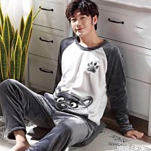 冬季刷毛加厚法蘭絨睡衣男秋冬套裝男士大尺碼寬鬆珊瑚絨家居服男冬 歷史價格詳細信息