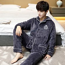 男士睡衣男冬季加厚法蘭絨秋冬珊瑚絨套裝春秋長袖家居服大尺碼秋季 歷史價格詳細信息