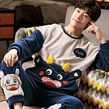 法蘭絨家居服 胖子家居服 刷毛保暖睡衣男 大尺碼睡衣兩件套 加肥加大尺碼男士睡衣珊瑚絨秋冬加厚刷毛青中年胖 歷史價格詳細信息