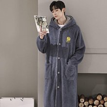 睡袍男士冬季珊瑚絨睡衣加厚加絨浴袍秋冬款法蘭絨晨袍高領家居服[樂營睡衣] 歷史價格詳細信息