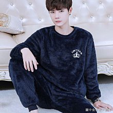 珊瑚絨睡衣男士秋冬季刷毛加厚保暖法蘭絨新款男款家居服套裝（滿599免運） 歷史價格詳細信息