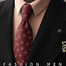 酒紅色花紋8cm手打領帶男士結婚新郎 商務正裝職業英倫拉鏈式懶人【大洋】 歷史價格詳細信息