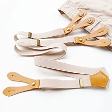 背帶 复古背带夹男女通用怀旧西裤窄英伦松紧古铜色四夹扣吊裤带Y字形~清倉 歷史價格詳細信息