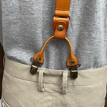 背帶 牛皮背带男真皮 女头层皮吊裤带 成人韩版英伦复古三夹植鞣皮吊带~清倉 歷史價格詳細信息