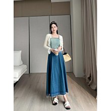 2024春夏新款設計感後袋撞色萊賽爾涼感翡翠綠闊腿牛仔拖地褲女 歷史價格詳細信息