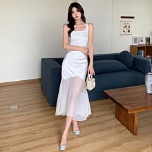 長款無袖 夏季高腰顯瘦 設計感 吊帶洋裝 性感女包臀 魚尾裙 緊身復古 歷史價格詳細信息