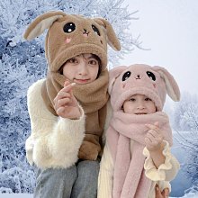 耳朵會動的小怪獸毛絨帽子圍巾一體女秋冬保暖搞怪可愛護耳雷鋒帽 歷史價格詳細信息