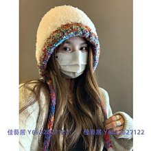 毛毛帽子 保暖帽子   秋冬保暖手工鉤針兔毛皮草針織毛線帽子女韓版可愛鏤空花朵bao頭帽 歷史價格詳細信息