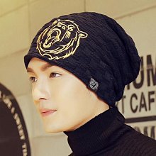 帽子男冬天韓版潮保暖針織帽加絨加厚毛線帽冬季圍脖套頭帽包頭帽(SL) 歷史價格詳細信息