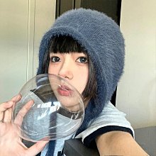 毛茸茸堆堆帽女2023秋冬新款百搭顯臉小白色毛絨帽子保暖護耳冷帽 歷史價格詳細信息