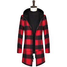 格紋外套 格子連帽毛呢外套男男生夾克 男外套 外套男  格子外套(cwhfizze-港仔男裝 歷史價格詳細信息