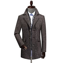 毛呢外套中長款大衣-羊毛翻領簡約休閒男外套73yu5【巴黎精品】 歷史價格詳細信息