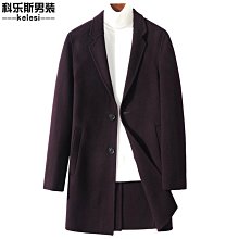 愛尚購1224外套男西裝領純羊毛大衣休閑商務西服100%羊毛雙面呢P92292 歷史價格詳細信息