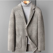 愛尚購1224外套男西裝領純羊毛大衣休閑商務西服100%羊毛雙面呢P92292 歷史價格詳細信息