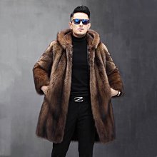 貂皮外套男士皮衣2022新款冬季加厚連帽痞帥精神小伙仿皮草大衣-促銷 歷史價格詳細信息
