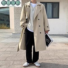 【】設計感風衣男中長款外套春秋季韓版潮流帥氣休閒百搭英倫 歷史價格詳細信息