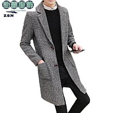 【熱賣精選】長版外套 厚外套 大衣 毛呢外套 2色毛呢大衣男韓版潮流過膝中長款風衣冬季加厚寬鬆雙排扣毛呢外套 歷史價格詳細信息