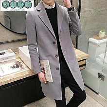 【熱賣精選】長版外套 厚外套 大衣 毛呢外套 2色毛呢大衣男韓版潮流過膝中長款風衣冬季加厚寬鬆雙排扣毛呢外套 歷史價格詳細信息