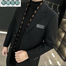 【熱賣精選】男士毛呢格子西裝大衣 港風韓版中長款時尚加厚保暖格紋呢大衣風衣外套素色簡呢大衣潮流毛呢夾克外套棉襖潮 歷史價格詳細信息