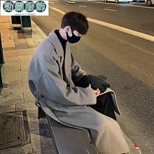 熱款 日系風衣男長款加厚毛呢大衣三件式潮牌寬鬆毛呢外套休閒搭配一套-时尚男装 歷史價格詳細信息