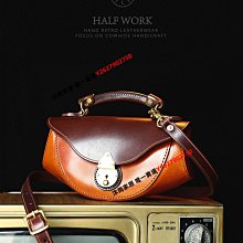HALFWORK水洗頭層牛皮真皮女包女士斜挎包手拿包大容量單肩包男士 歷史價格詳細信息