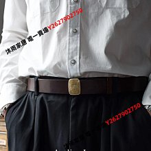 手工純黃銅方扣復古手工擦色男士皮帶百搭休閒純牛皮美式腰帶 歷史價格詳細信息