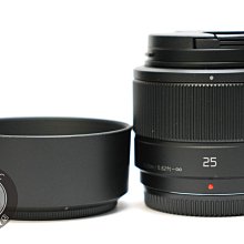 PANASONIC LUMIX G 25mm F1.7 ASPH (平行輸入) 白盒 黑 保固一年 #2 歷史價格詳細信息