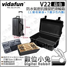 數位小兔【Vidafun 灰黑 V22 上收納袋A 下預切泡棉 滑輪氣密箱】拉桿箱 氣密箱 防撞箱 防水 歷史價格詳細信息