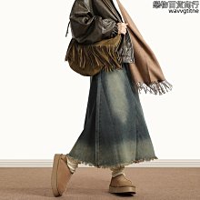 復古做舊設計感牛仔半身裙女2024夏季新款高腰遮跨辣妹a字裙短裙 歷史價格詳細信息