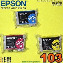 #鈺珩#EPSON 103 原廠墨水匣【1組+1黑】裸裝T40 W TX550 TX550W TX600FW 歷史價格詳細信息